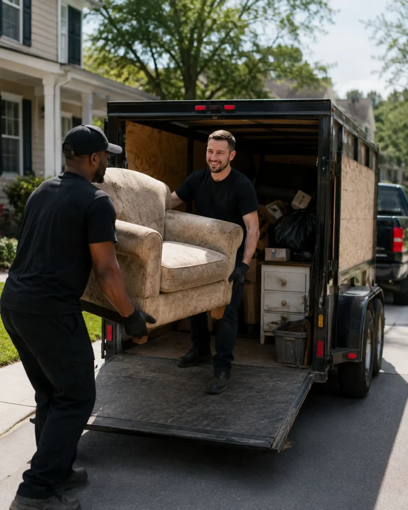 Maks Junk Removal crew helping with junk removal in Charlotte NC